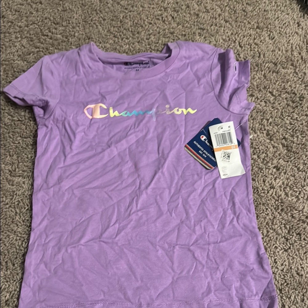 Champion Lavender Tee with Logo